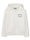 Kenzo Logo-embroidery Zipped Hoodie In White