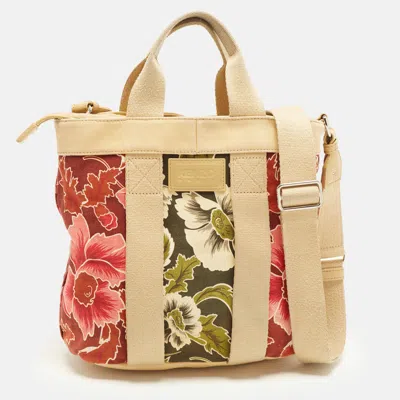 Pre-owned Kenzo Kaba Multicolor Floral Print Canvas Tote