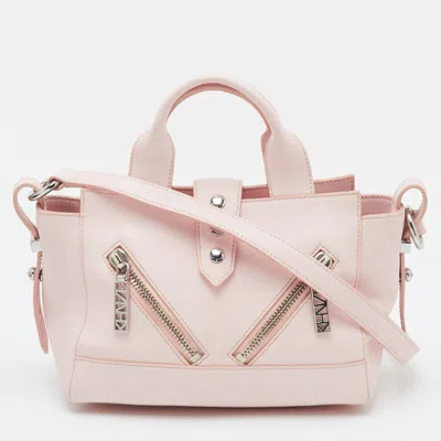 Pre-owned Kenzo Kalifornia Mini Pink Leather Tote