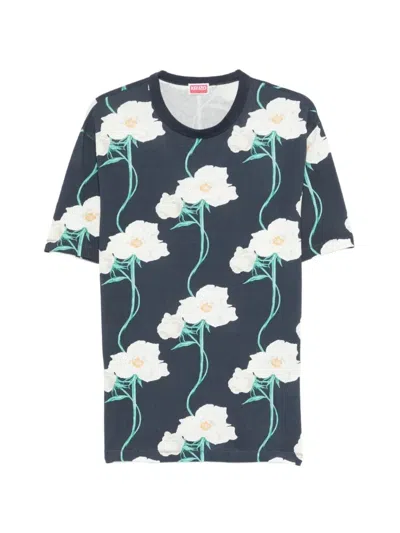 Kenzo Archive Rose Floral Print T-shirt In Animal Print