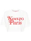 Kenzo Cropped Cotton T-shirt With Iconic Logo And Relaxed Fit