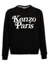 Kenzo Verdy Sweatshirt With Flocked Logo In White/black
