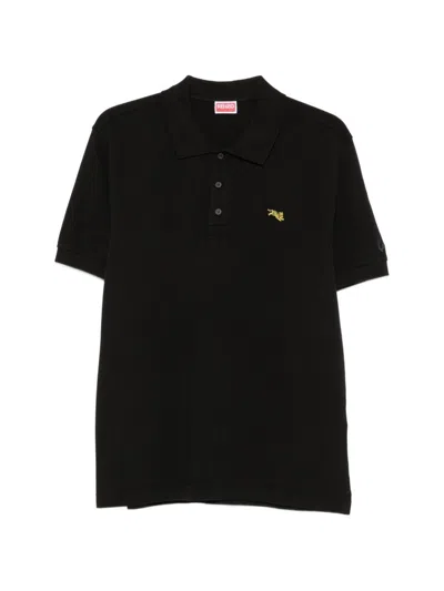 Kenzo Gots Cotton Polo Shirt In Black