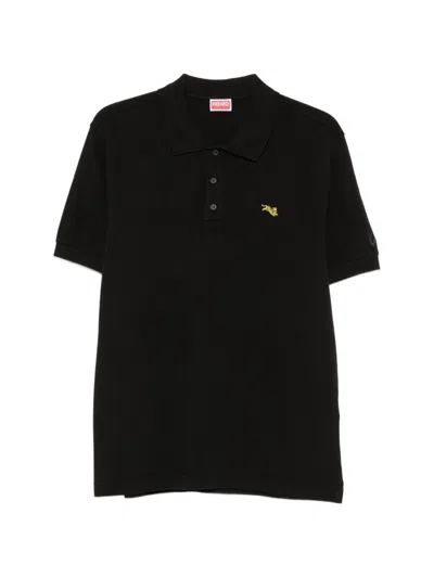 Kenzo Gots Cotton Polo Shirt In Black