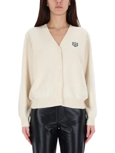 Kenzo Ami Paris Wool Sweater With Heart Intarsia By Ami In Neutral