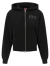 Kenzo Happy Tiger Zip Up Hoodie In Black