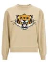 Kenzo 'happy Tiger' Crew Neck Sweatshirt In Beige