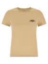 Kenzo 'happy Tiger' Graphic Print Crew Neck T-shirt In Beige