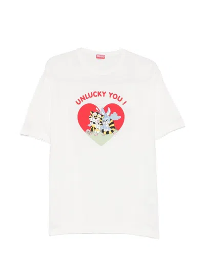 Kenzo Heart-print T-shirt In Neutral