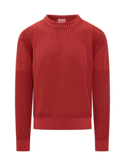 KENZO KENZO KENZO MEN'S RED CREW NECK SWEATER