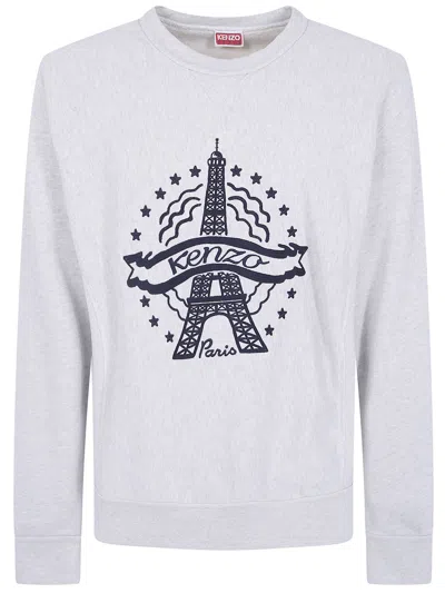 Kenzo Off White Cotton Sweater In Multi