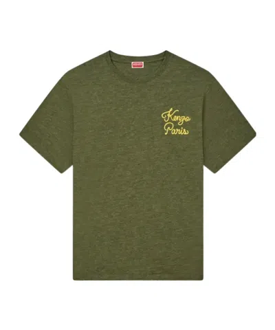 Kenzo Paris Chainstitch Embroidered T-shirt In Brown