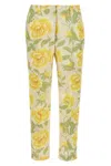 Kenzo Floral Pattern Cropped Length Pants In Multi