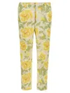 Kenzo Floral Pattern Cropped Length Pants In Multicolor