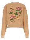 Kenzo Peonies Crew Neck Floral Print Sweatshirt In Orange
