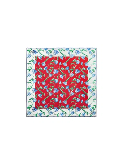 Kenzo Tulip Square Scarf In Red