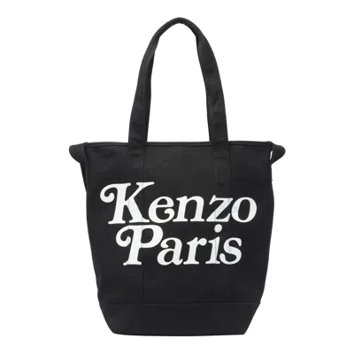 Kenzo Canvas Utility Shopping Bag In Black