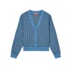 Kenzo ' Weave' Embroidered Cardigan In Bleu Ciel