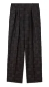 Kenzo ' Weave' Pleated Tailored Pant In Brown