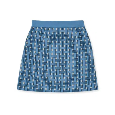 Kenzo Elastic Waistband Mini Skirt In Blue