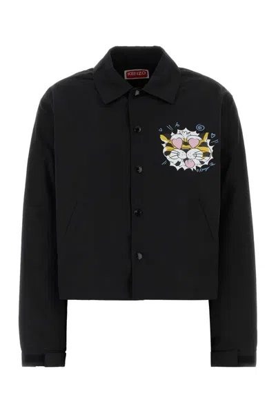 Kenzo Wild Tiger Non Padded Coach Jacket In Black