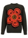 Kenzo Boke Flower Cotton Blend Sweater In Green