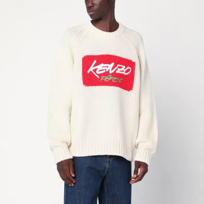 KENZO KENZO X FUTURA 2000 SWEATER IN WHITE WOOL