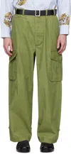 Kenzo Cotton Cargo Pant With Back And Side Pockets In Pale Khaki