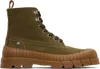Kenzo High-top Pull-tab Round Toe Rubber Sole Boots In Green