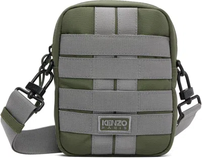 Kenzo Khaki  Paris Sling Bag In Gray