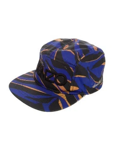 Pre-owned Kenzo Kid's Pattern Print 5 Panel Cap In Blue