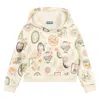 Kenzo Kids All-over Graphic Print Cotton Hoodie In Neutral