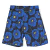 Kenzo Floral-print Cotton Bermuda Shorts In Blue