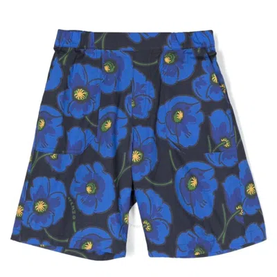 KENZO KENZO KIDS ALL OVER POPPY PRINT BERMUDA SHORTS