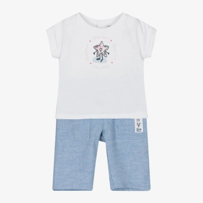 Kenzo Kids Baby Girls Blue Cotton Trouser Set