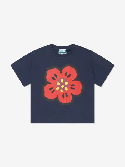 Kenzo Kids Boke Flower T-shirt In Blue