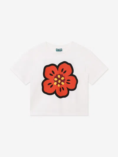 Kenzo Kids' Boke Flower-motif T-shirt In Ivory