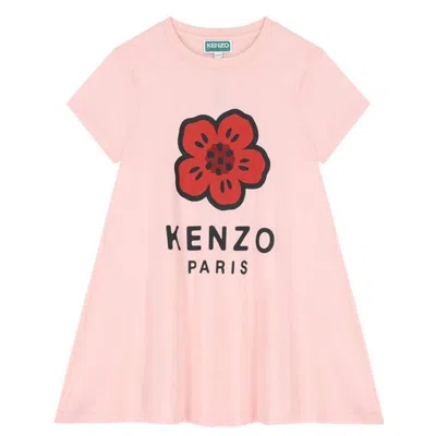 Kenzo Kids Boke Logo Short-sleeve Dress In Pink
