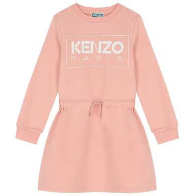 Kenzo Kids Box Logo Sweatshirt Dress In Brown