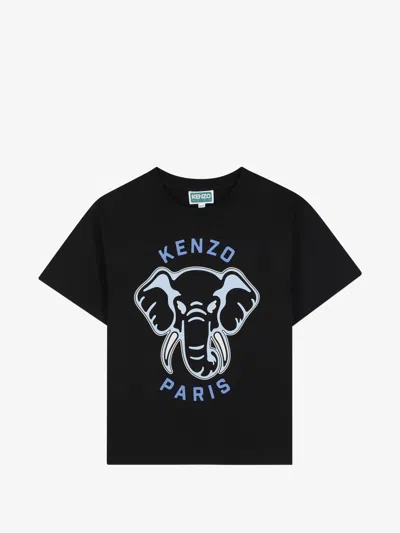 Kenzo Kids Boy Mini Crew Neck T-shirt In Nero