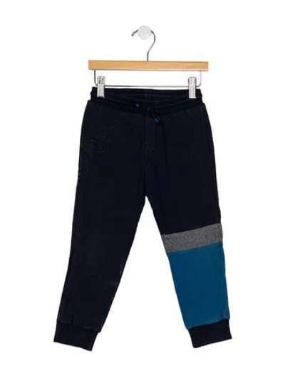 Pre-owned Kenzo Babies' Kids Boys Colorblocked Casual Jogger Sweatpants In Blue