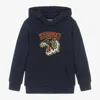 Kenzo Kids Boys Navy Blue Varsity Tiger Hoodie In Blue