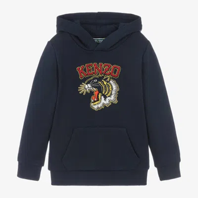 Kenzo Kids Boys Navy Blue Varsity Tiger Hoodie