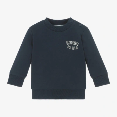 Kenzo Babies'  Kids Boys Navy Blue Varsity Tiger Sweatshirt