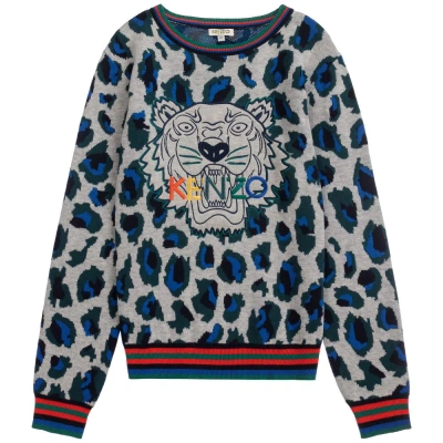 Kenzo Kids Boys Teen Grey Knitted Sweater