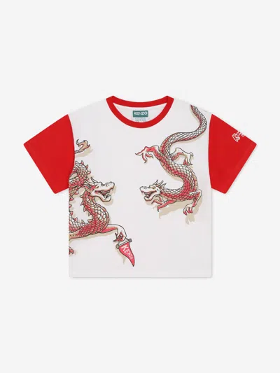 Kenzo Babies' Kids Chinese New Year Dragon T-shirt In Ivory