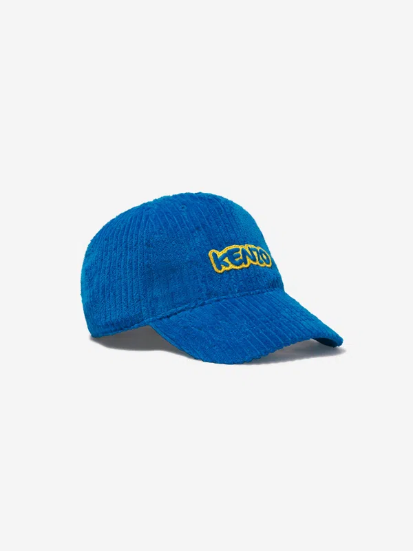 Kenzo Kids logo-patch cotton cap - Blue