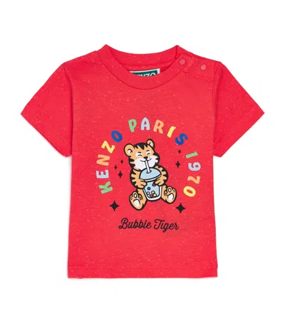 Kenzo Kids Cotton Happy Sweet Graphic T-shirt In Red