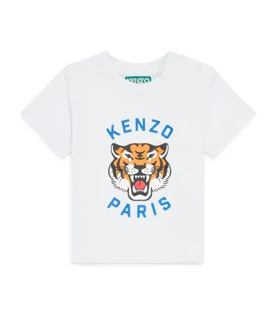 Kenzo Kids Cotton Logo T-shirt In Blue