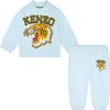 Kenzo Tiger-print Tracksuit Set In Pale Blue